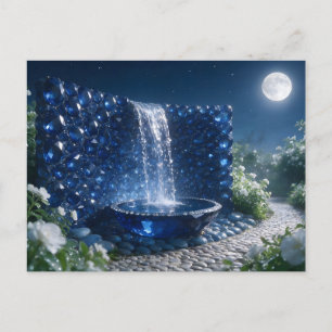 September Saphir Wasserfall Postkarte