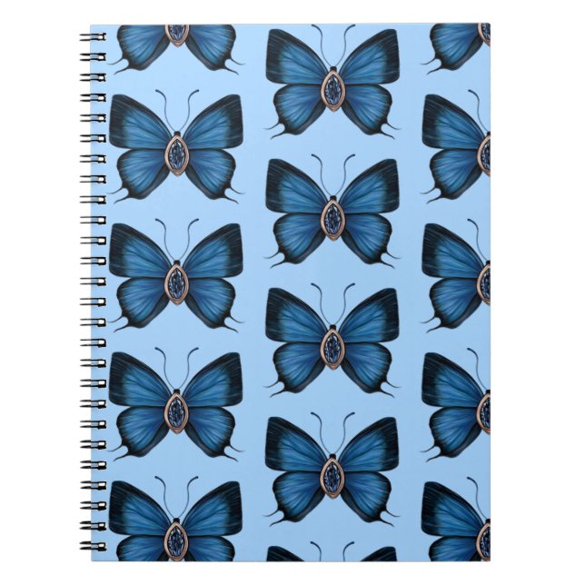 September Sapphire Blue Butterfly Design Notizblock (Vorderseite)