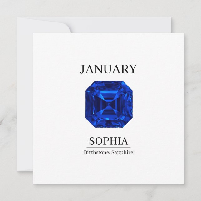 September Sapphire Personalized Birthday Karte (Vorderseite)