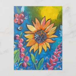 September Sonnenblume Postkarte