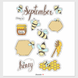 September Sticker Sheet - Cozy Bees & Autumn Start
