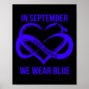 September We Wear Blue Ataxia Awareness Ribbon Poster