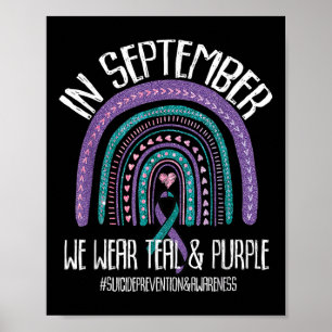 September Wir tragen Aquamarine Lila Suizidprävent Poster