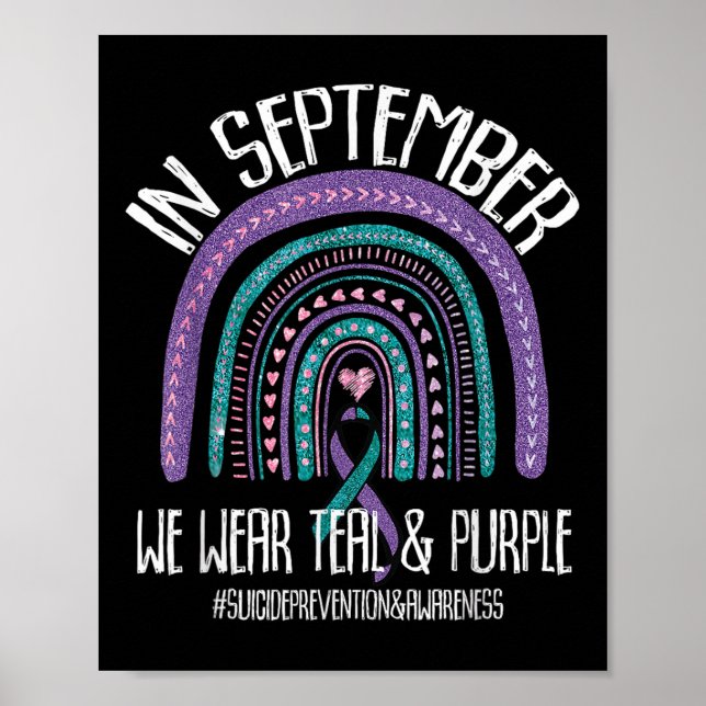 September Wir tragen Aquamarine Lila Suizidprävent Poster (Vorne)