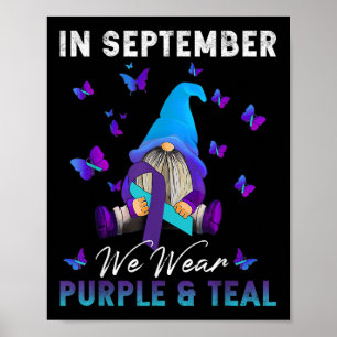 September Wir tragen Aquamarine Lila Suizidprävent Poster