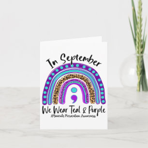 September Wir tragen Aquamarine und Lila Suizidprä Karte
