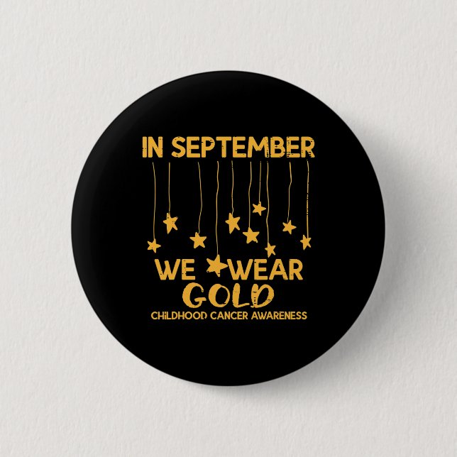 September Wir tragen Gold Childhood Cancer Awarene Button (Vorderseite)
