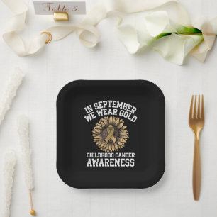 September Wir tragen Gold Childhood Cancer Awarene Pappteller