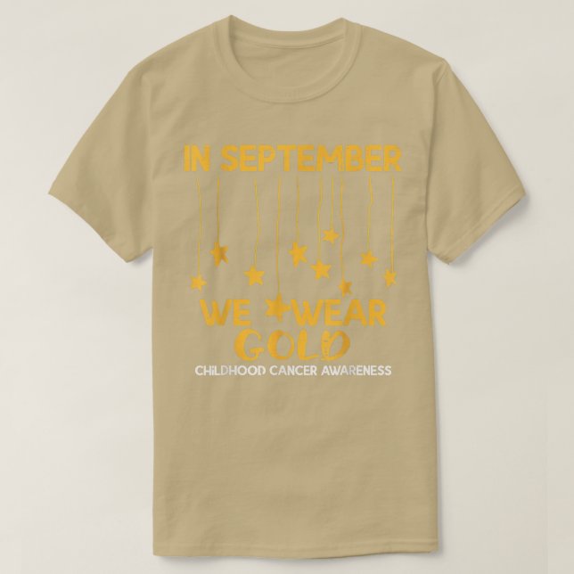 September Wir tragen Gold Childhood Cancer Awarene T-Shirt (Design vorne)