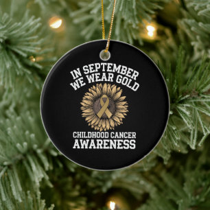 September Wir tragen Gold Kindheit Krebsbewusstsei Keramik Ornament
