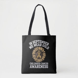 September Wir tragen Gold Kindheitskrebs-Bewusstse Tasche