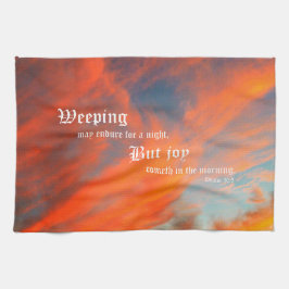 September Wolken mit Psalm 30:5 Geschirrtuch