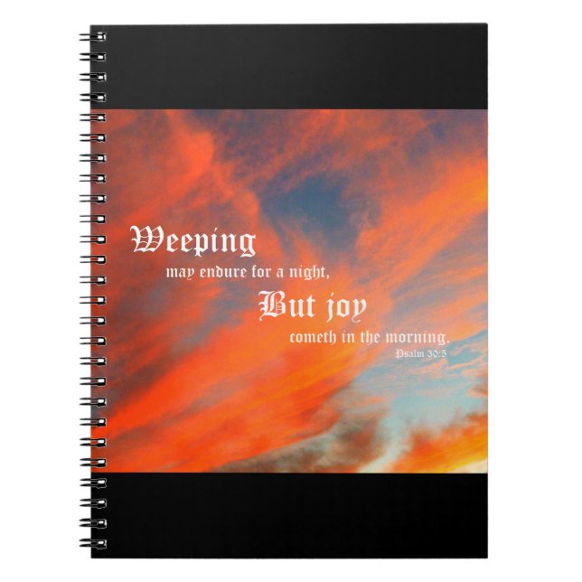 September Wolken mit Psalm 30:5 Notizblock (Vorderseite)
