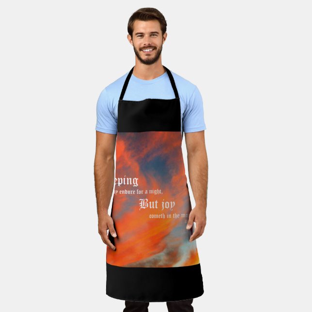 September Wolken mit Psalm 30:5 Schürze (Getragen)