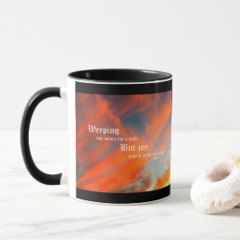 September Wolken mit Psalm 30:5 Tasse