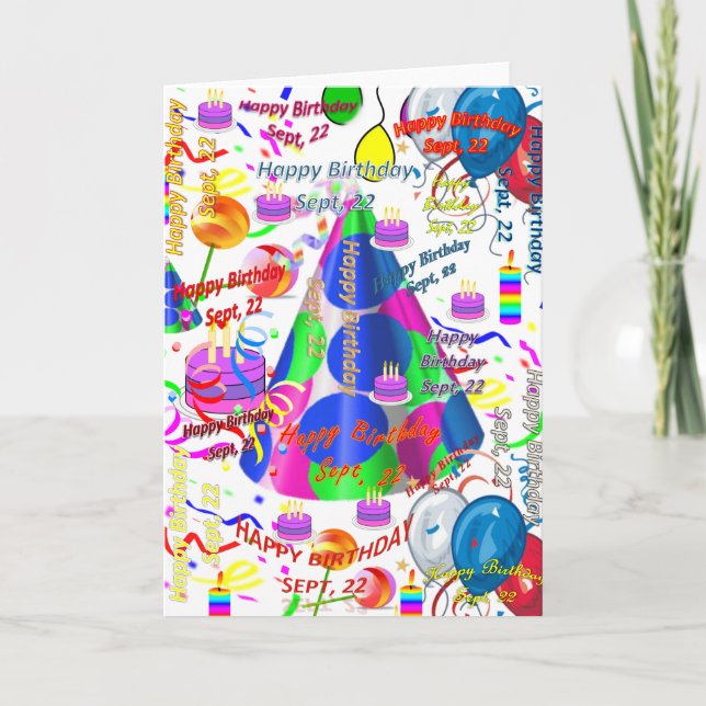 Septembre, 22 Anniversaire Carte de voeux pliée (Devant)