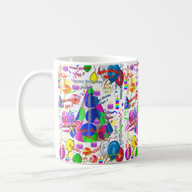 Septembre 8 Anniversaire Mug (Gauche)