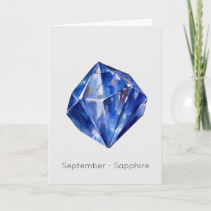 Septembre Birthstone Sapphire Bonne carte d'annive
