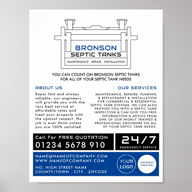 Septic Tank, Septic Company, Septic Engineer Poster (Vorne)