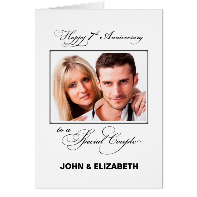 Septième anniversaire du Mariage Nom personnalisé/ (Devant)