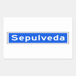 Sepulveda Boulevard, Los Angeles, CA-Straßenschil Rechteckiger Aufkleber