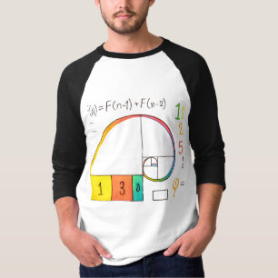 Séquence de Fibonacci et ratio d'or Math T-shirt