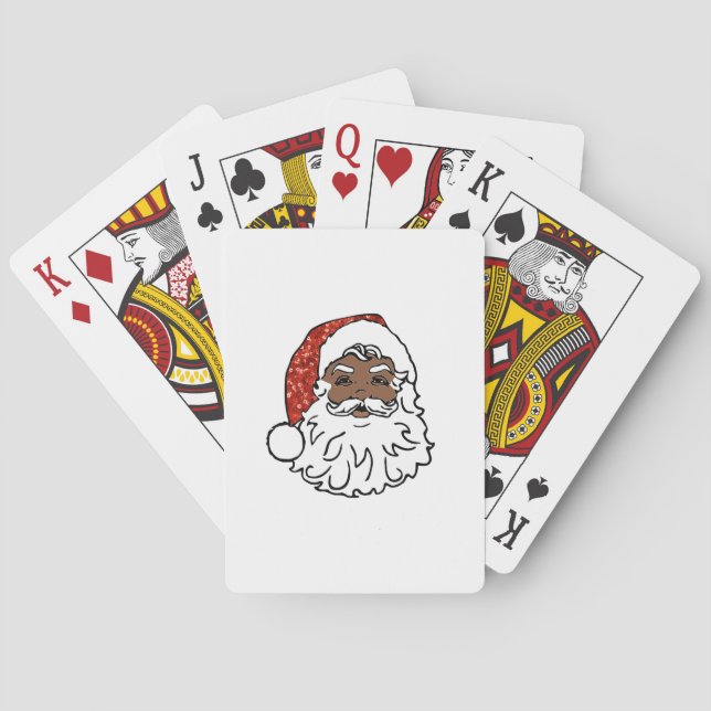 Sequenzen aus schwarzen Santa-Claus Spielkarten (Rückseite)
