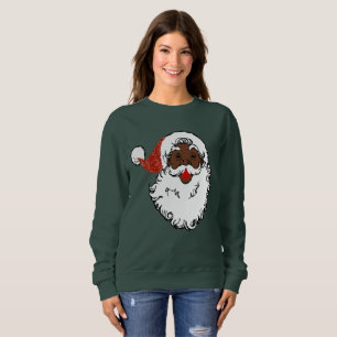 Sequenzen Black Santa Claus Frauen Sweatshirt