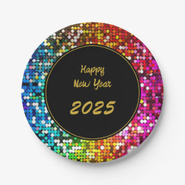 Sequenzen Custom New Year Gold Black Pappteller