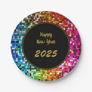 Sequenzen Custom New Year Gold Black Pappteller