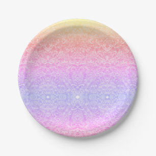 Sequenzer Spitzenmuster ombre pink gold lila Pappteller