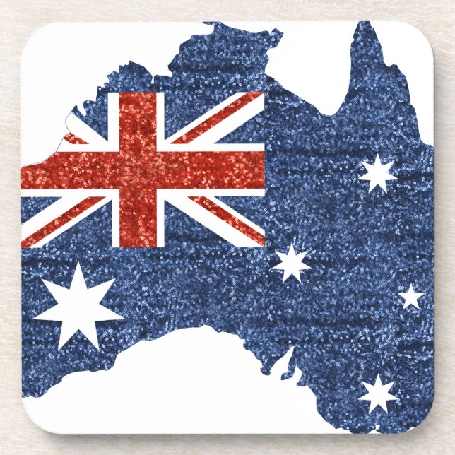 sequin australian flag getränkeuntersetzer (Vorderseite)