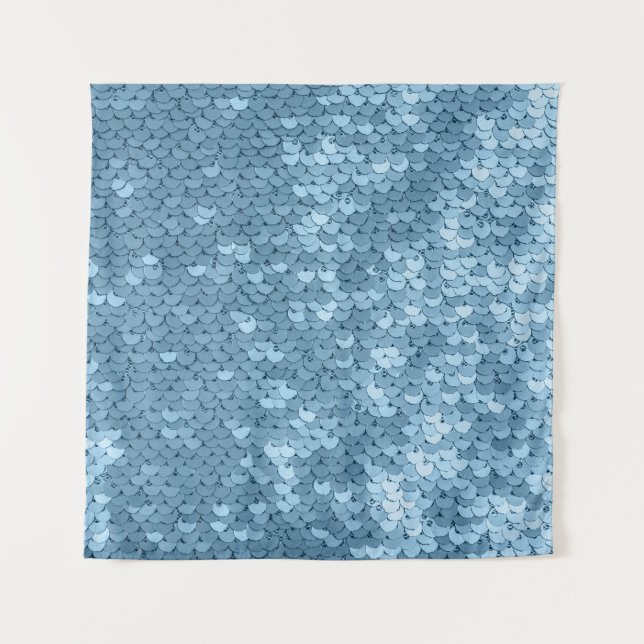 Sequin Fabric: Sky Blue Shimmer. Wandteppich (Vorderseite)