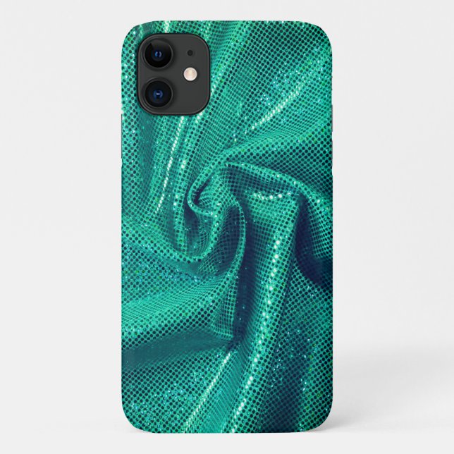 Sequin Funkel Glitzer aquamarin grün Case-Mate iPhone Hülle (Rückseite)