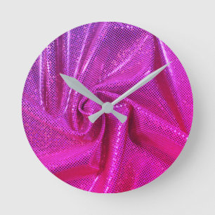 Sequin-Funkelrosa Glitzer Runde Wanduhr