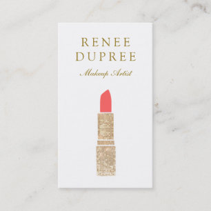 Sequin Lipstick-Logo Makeup Artist Beauty Salon 2 Visitenkarte