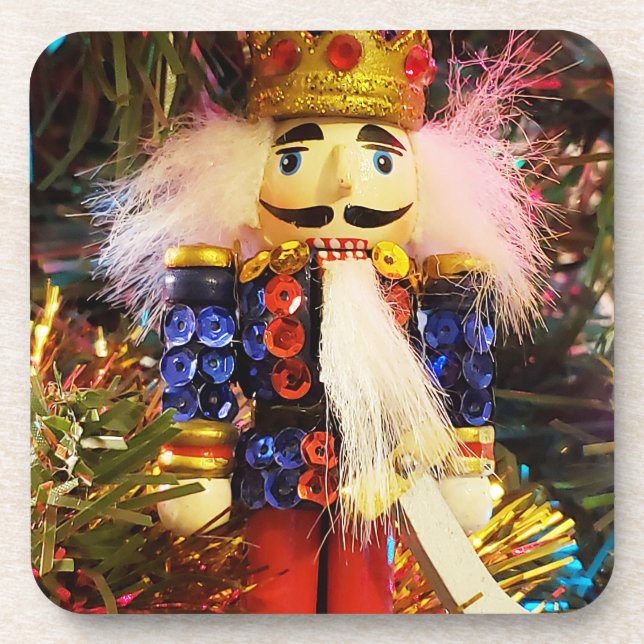 Sequin Nutcracker Soldatenschmuck Getränkeuntersetzer (Vorderseite)