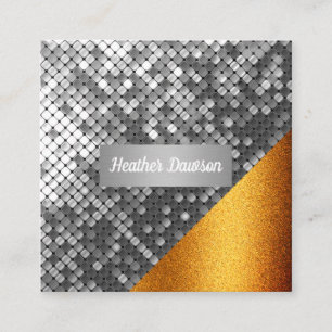 Sequin und Glitzer Quadratische Visitenkarte