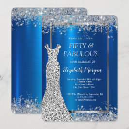 Sequins Dress Glitzer Confetti Blue Metallic 50. Einladung
