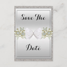 Sequins & Floral Gemes Glitzer Bow Save the Date