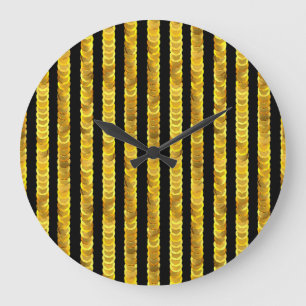 Sequins Muster, Perlen, Rhinestone, 3D Mode. Große Wanduhr