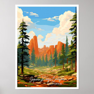 Sequoia Kings Canyon Kalifornien Kunst Reise Poster