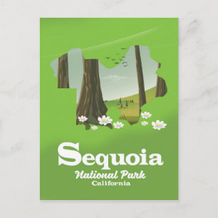 Sequoia National Park Karte Reiseplakat