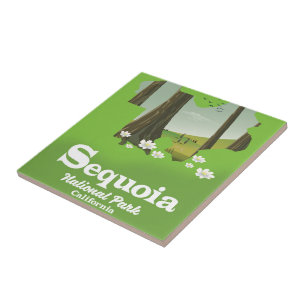 Sequoia National Park Karte Reiseplakat Fliese