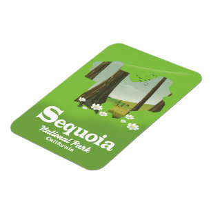 Sequoia National Park Karte Reiseplakat Magnet