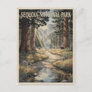 Sequoia National Park Vintage Reise Postkarte