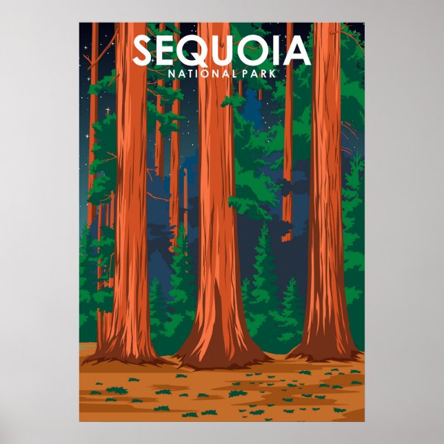 Sequoia National Park Vintage Travel Poster (Vorne)