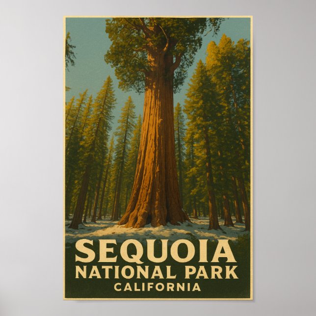 Sequoia National Park Vintage Travel Poster (Vorne)