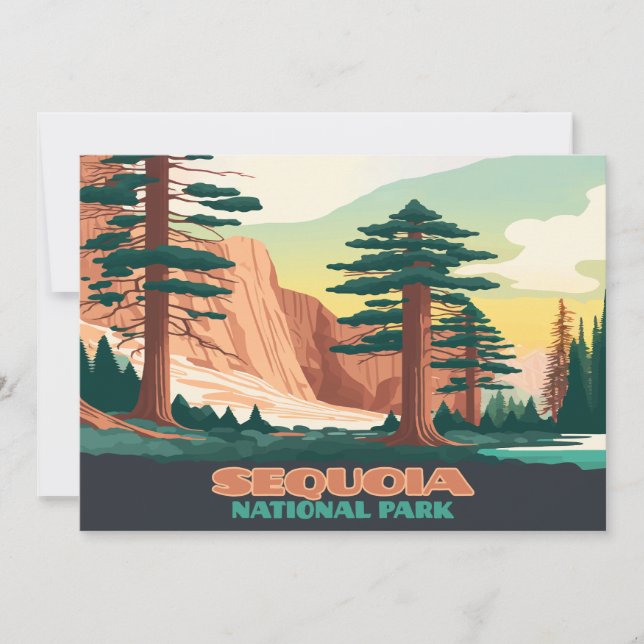 Sequoia Nationalpark Bäume Berge Einladung (Vorderseite)