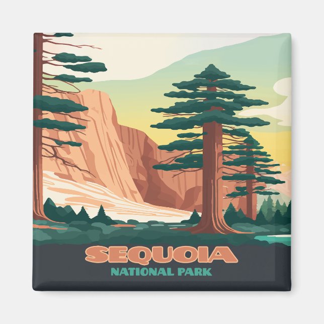 Sequoia Nationalpark Bäume Berge Magnet (Vorne)
